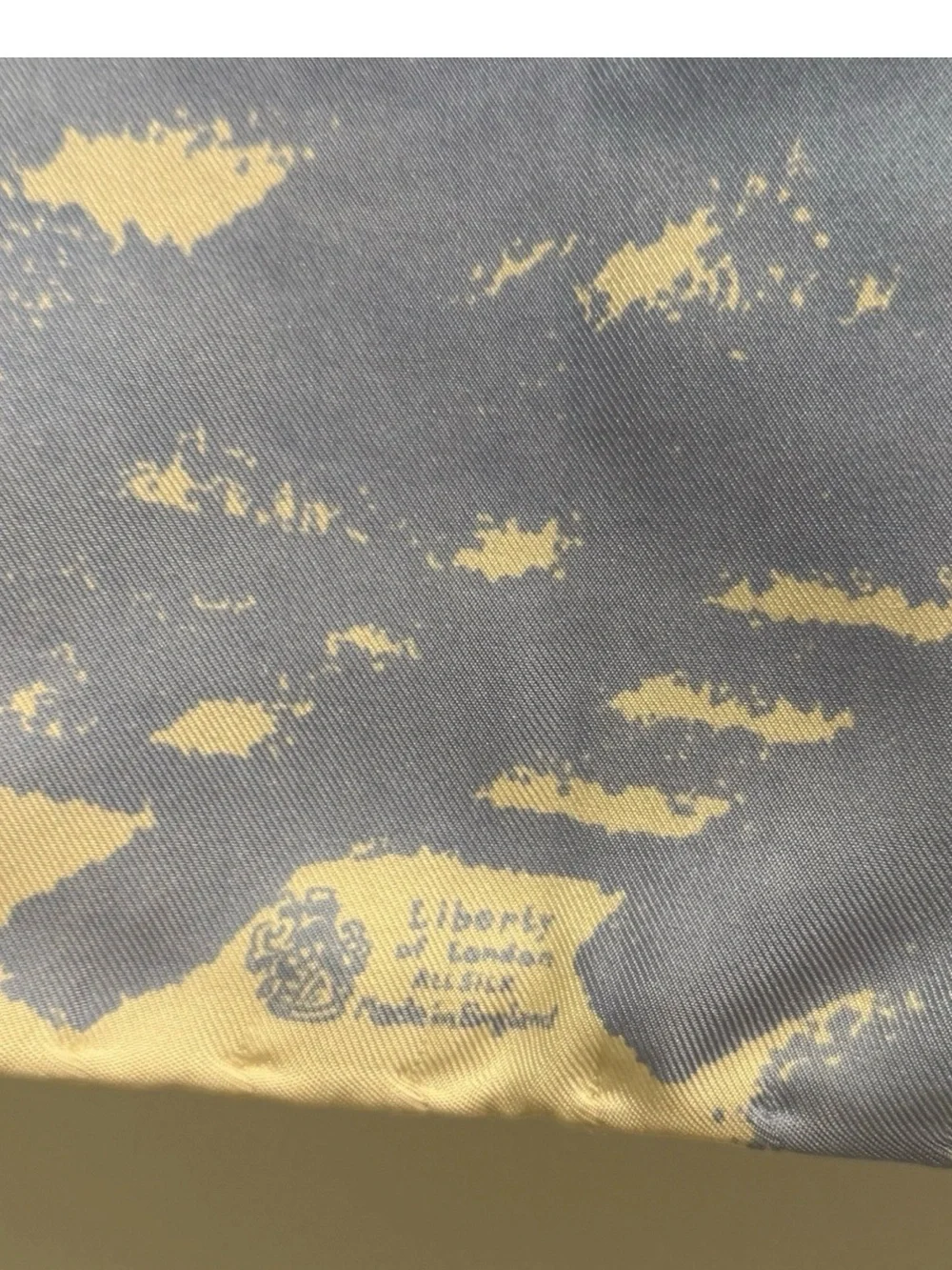 Women’s silk scarf  in Lavender, blue and Cream.  30x30